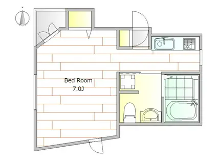 テラソルナ三軒茶屋(ワンルーム/2階)の間取り写真