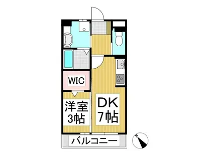 RADIA七瀬(1DK/2階)の間取り写真