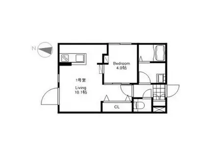 INFINITY KOTONI(1LDK/3階)の間取り写真