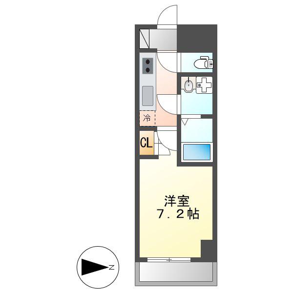 VANCOUVER1118大曽根(1K/3階)の間取り写真