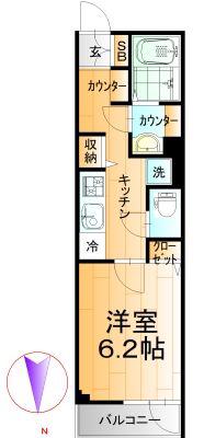 LIBERTE大森(1K/3階)の間取り写真