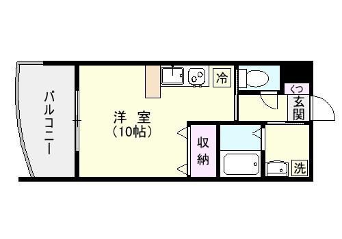 エヴォルート錦江(ワンルーム/2階)の間取り写真