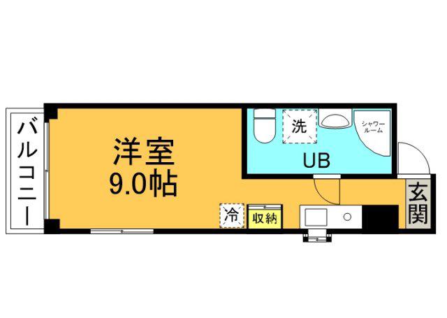 REGULUS蟹屋(ワンルーム/4階)の間取り写真
