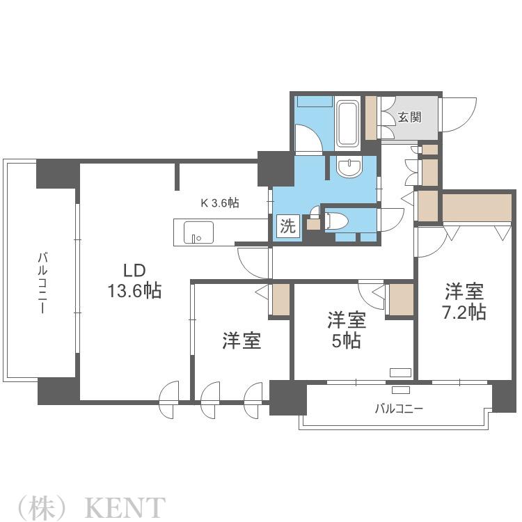プレミスト円山表参道(3LDK/11階)の間取り写真