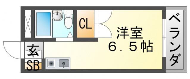 アパートメントシバタII(ワンルーム/3階)の間取り写真