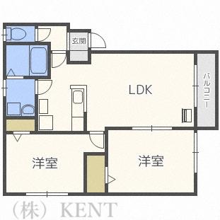 コートアバンティ(2LDK/2階)の間取り写真