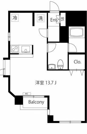 アーバンコート淵野辺壱番館(ワンルーム/4階)の間取り写真