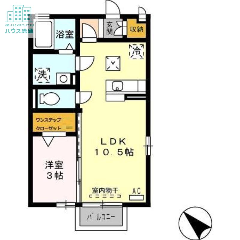ニューハイツタリカドC(1LDK/1階)の間取り写真