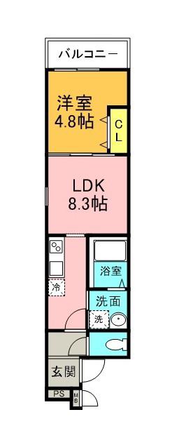 フジパレス八戸ノ里V番館(1LDK/1階)の間取り写真