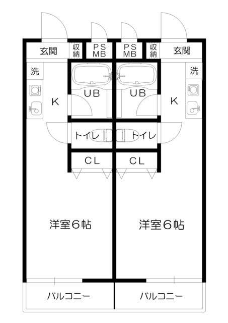 グリーンハウス(ワンルーム/2階)の間取り写真