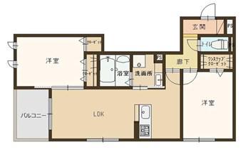 フローリッシュII(2LDK/1階)の間取り写真