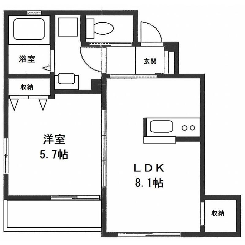 フェリーチェ(1LDK/1階)の間取り写真