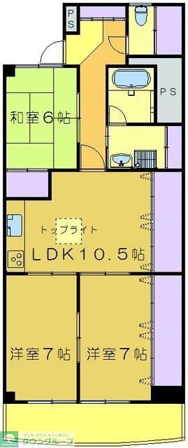 グランデ南大沢(3LDK/5階)の間取り写真