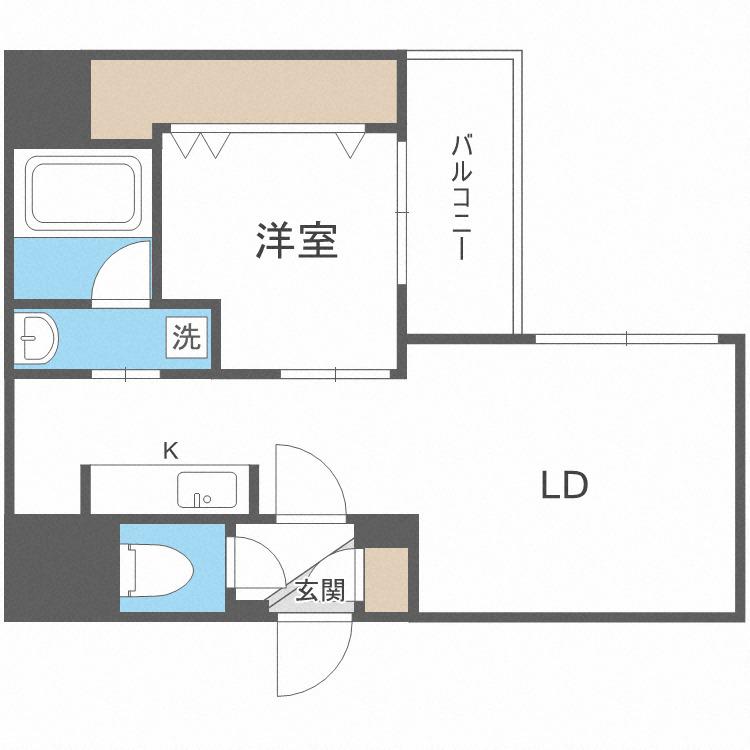 NCウイング白石(1LDK/4階)の間取り写真
