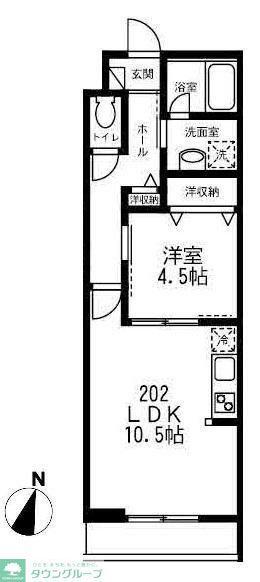 ウィステリア世田谷(1LDK/2階)の間取り写真