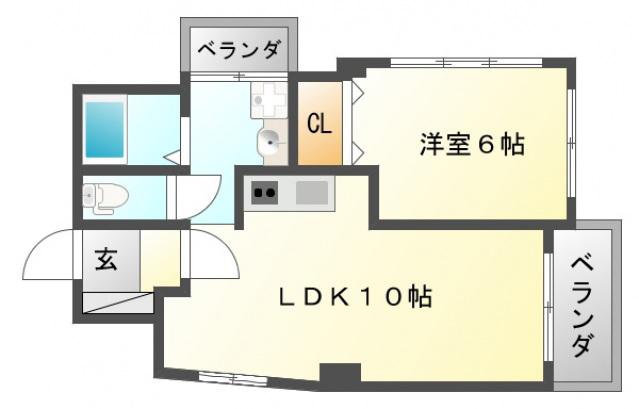 ベストレジデンス千里山駅前(1LDK/5階)の間取り写真