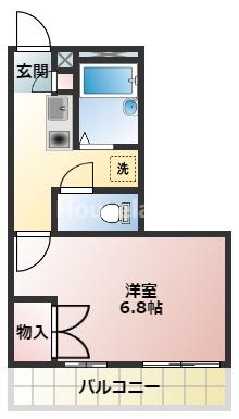 SENSE 和歌山(1K/1階)の間取り写真