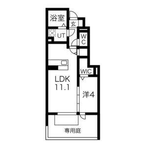 フェーブ千代が丘(1LDK/1階)の間取り写真