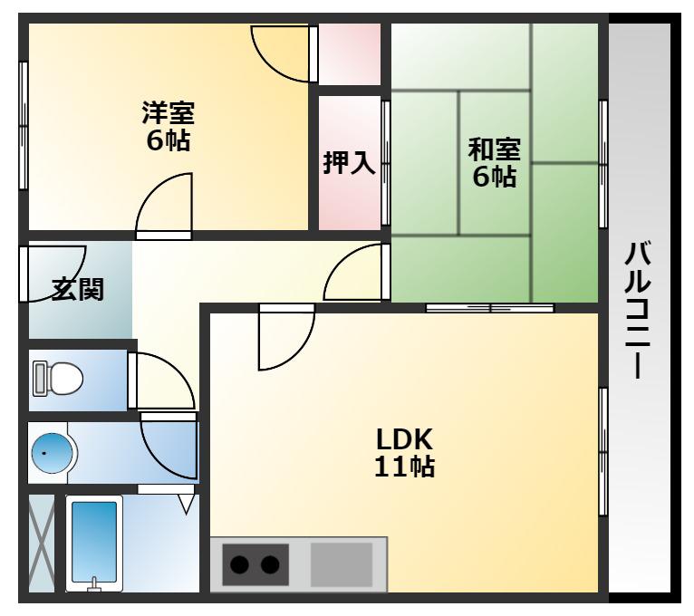 プレアール本郷(2LDK/4階)の間取り写真