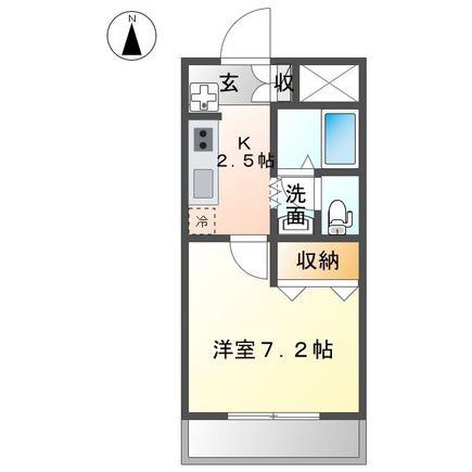 ハイムカトレア(1K/2階)の間取り写真