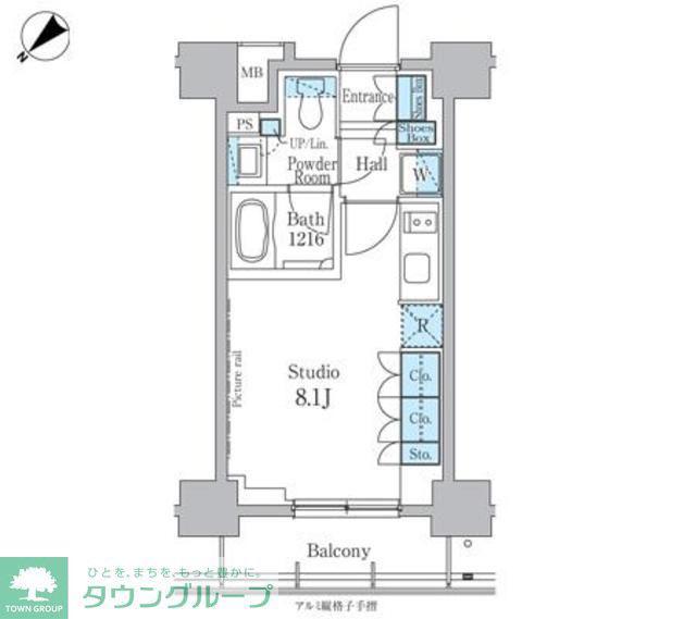 パークアクシス横浜反町公園(ワンルーム/7階)の間取り写真
