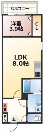 セブンプロート古市(1LDK/1階)の間取り写真