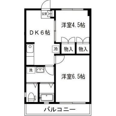 PINESHOUSE(2DK/1階)の間取り写真