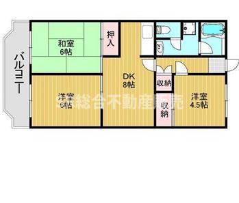第2東大阪村橋マンション(3DK/1階)の間取り写真