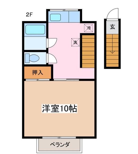 稼ぐ家姫Y1(1K/2階)の間取り写真