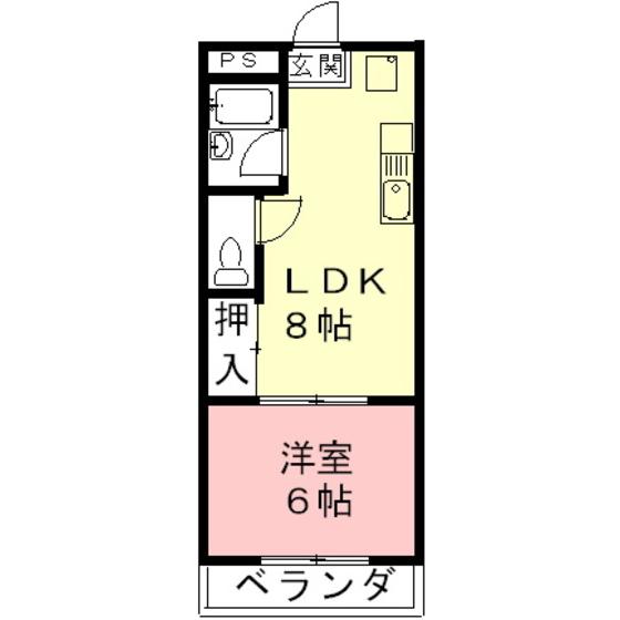 高要コーポ(1LDK/4階)の間取り写真