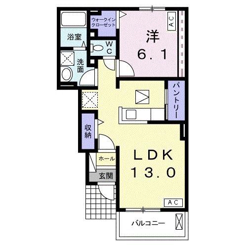 サミット B(1LDK/1階)の間取り写真