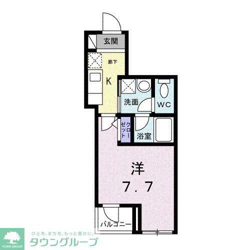 ライズ脇田町 B館(1K/3階)の間取り写真
