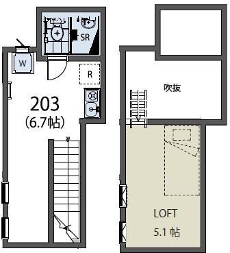 SIESTAVILLA代田橋 EL PUEBLO N棟(ワンルーム/1階)の間取り写真
