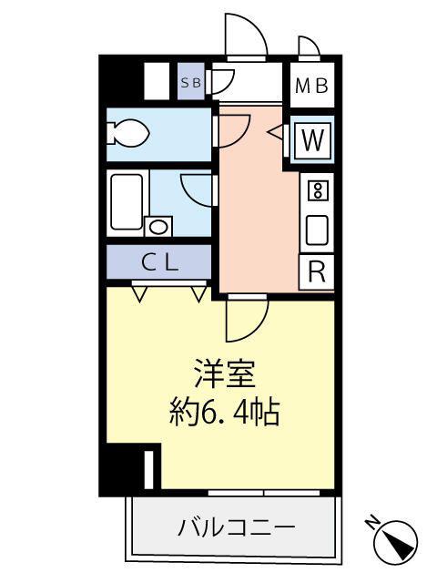 グランヴァンタクティス横濱(1K/3階)の間取り写真