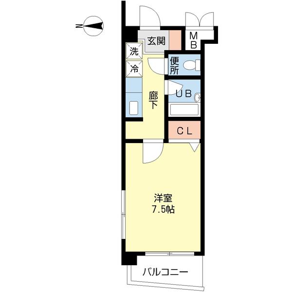 パトリス(1K/2階)の間取り写真