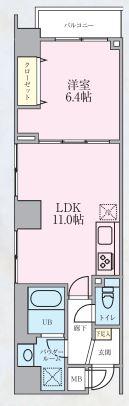 グリシーヌ(1LDK/7階)の間取り写真