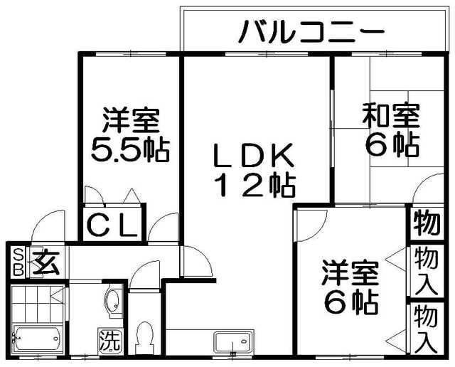 ソレイユルボンI(3LDK/1階)の間取り写真