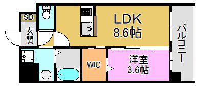ESTONE HIGASHIOSAKA(1LDK/2階)の間取り写真