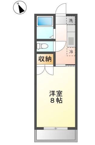 プレアール老松町II(1K/2階)の間取り写真