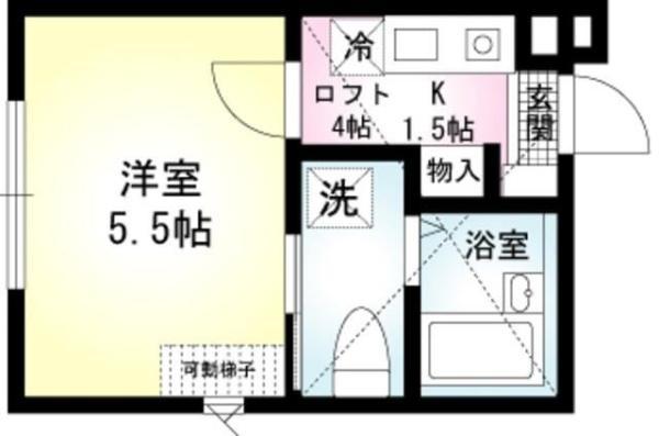 ウエストウィング横浜(1K/1階)の間取り写真