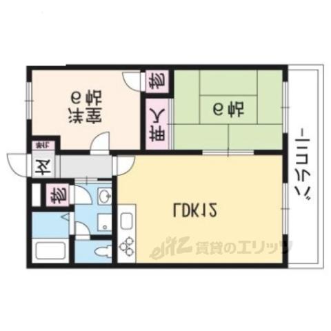 ヴェルデ夜苗Ⅰ(2LDK/2階)の間取り写真