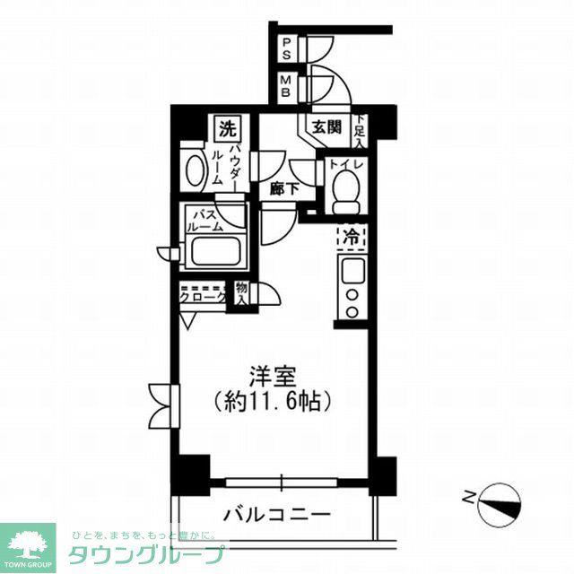 レジディア神田東(ワンルーム/5階)の間取り写真