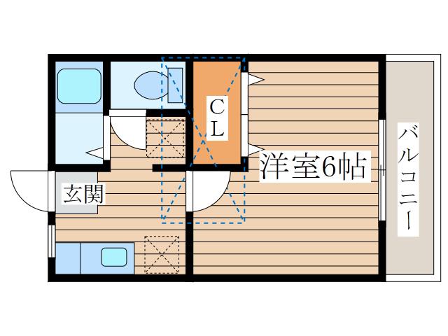 レジデンス愛112(1K/1階)の間取り写真