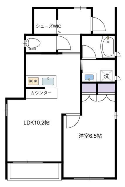 清水ケ丘アパート(1LDK/2階)の間取り写真