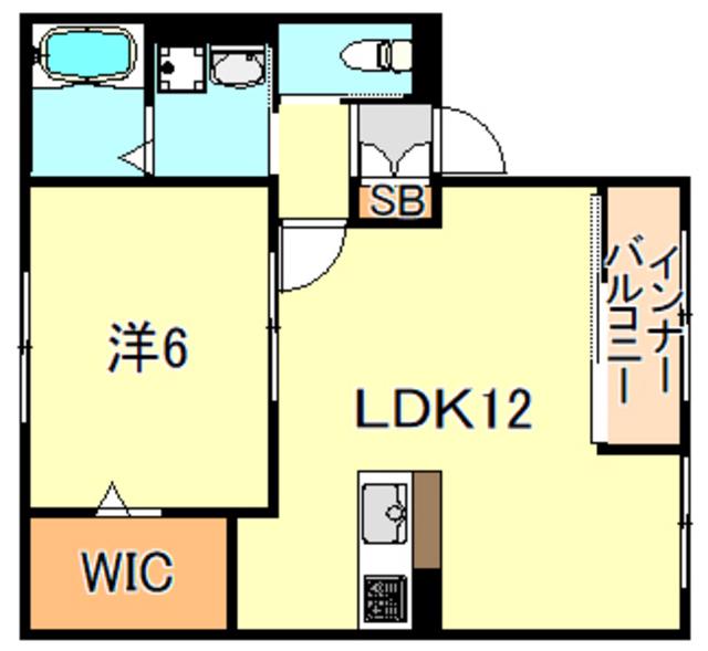ミューズ南王子(1LDK/1階)の間取り写真