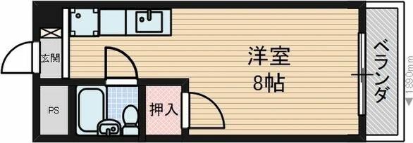 サンメゾン西春(ワンルーム/7階)の間取り写真