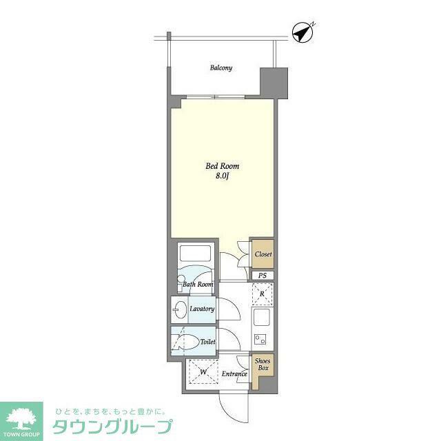 BLUROCK東神奈川(1K/6階)の間取り写真