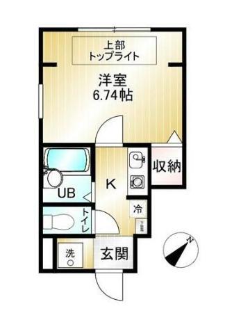 フレール阿佐ヶ谷(1K/1階)の間取り写真