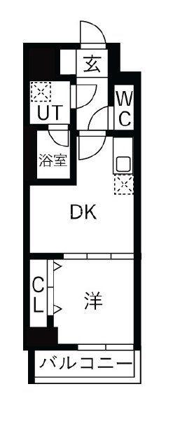 OAKLANCE 森下II(1DK/9階)の間取り写真