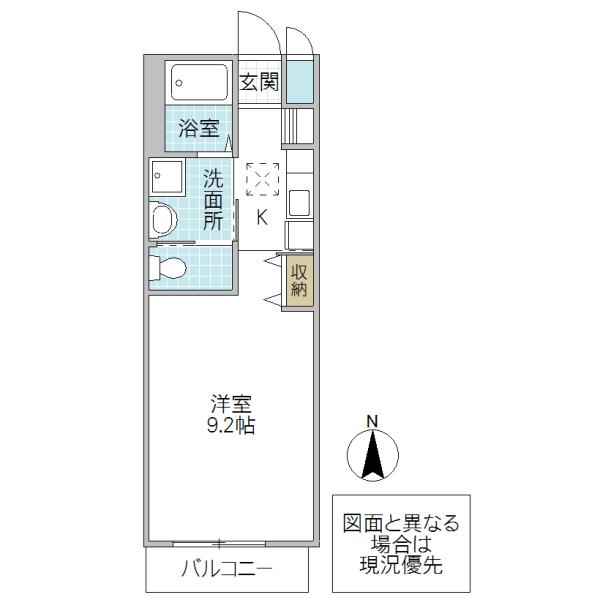 プランドール(1K/1階)の間取り写真